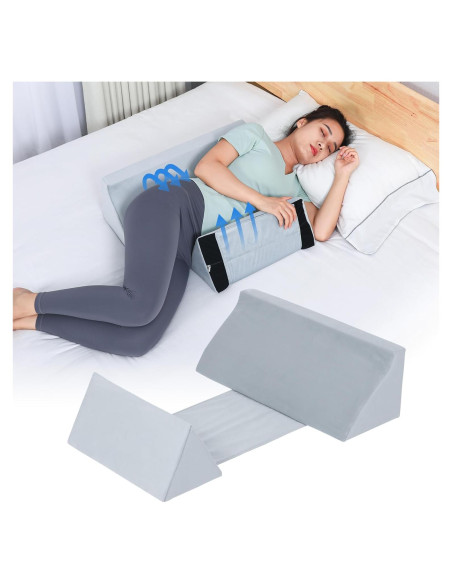 Cojín en cuña Fanwer gris para dormir de lado 30