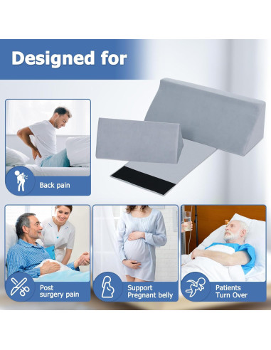 Cojín en cuña Fanwer gris para dormir de lado 30