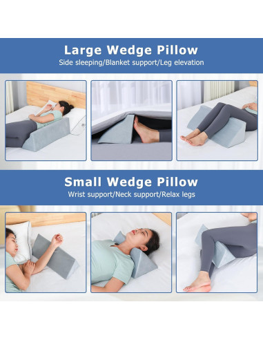 Cojín en cuña Fanwer gris para dormir de lado 30