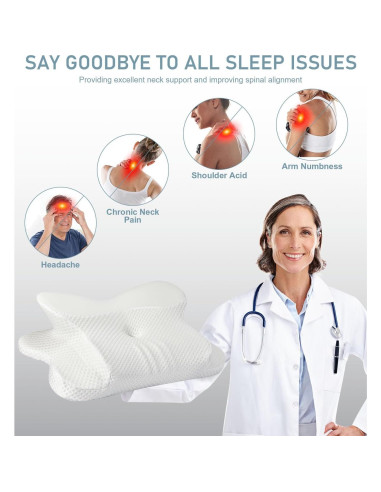 Almohada Cervical Ergonomica Orchidleaf 10 cm Espuma Viscoelástica