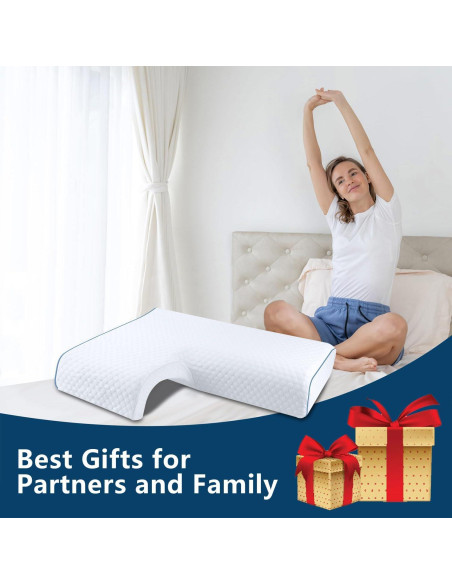 Almohada Arqueada de Memoria HEYPORK para Dormir Lado Derecho