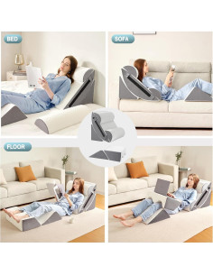 Juego de 6 almohadas ortopédicas Yojoker en cuña - Espuma viscoelástica 2
