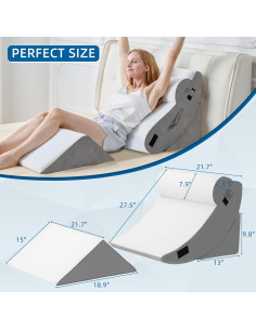 HABUTWAY Juego de 4 Almohadas Ortopédicas en Cuña Ajustables 2