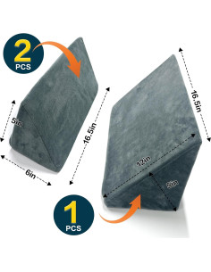 3 Almohadas Cuña JZHLLA Espuma Soporte Espalda y Piernas 2