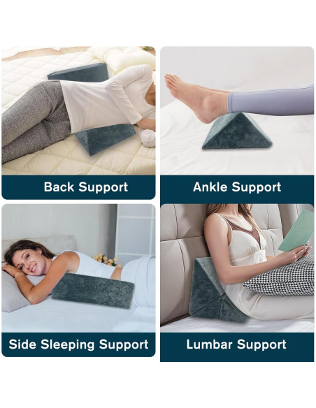 3 Almohadas Cuña JZHLLA Espuma Soporte Espalda y Piernas 3 Almohadas Cuña JZHLLA Espuma Soporte Espalda y Piernas