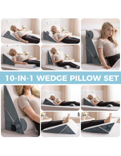 Ganondorf Almohadas Cuña Ortopédicas Ajustables 3 Piezas 2