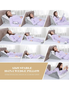 Cojín en Cuña Ajustable BEYOUDO para Dormir 30x55 cm 2