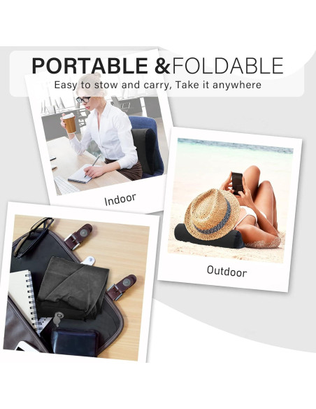 Cojín Inflable en Cuña Prosixtoy Negro para Viaje y Camping Cojín Inflable en Cuña Prosixtoy Negro para Viaje y Camping