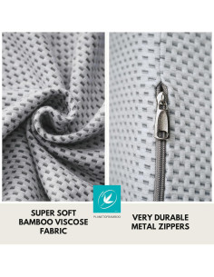 Funda de Almohada Cuña PlanetofBamboo 63,5x61 cm Gris 2