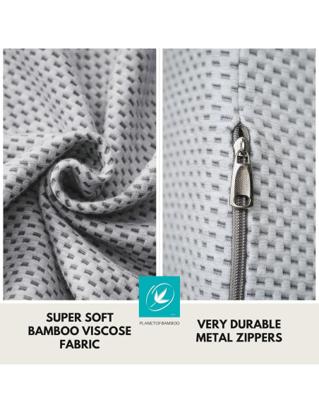 Funda de Almohada Cuña PlanetofBamboo 63,5x61 cm Gris