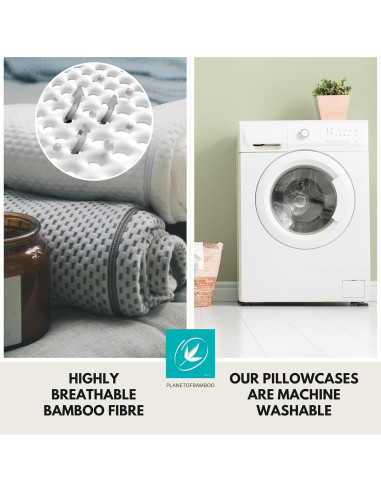Funda de Almohada Cuña PlanetofBamboo 63,5x61 cm Gris