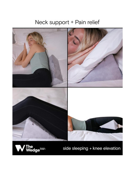 Almohada Cuña de Espuma La Cuña 38x22x14 cm Gris