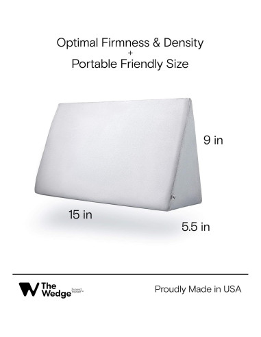 Almohada Cuña de Espuma La Cuña 38x22x14 cm Gris