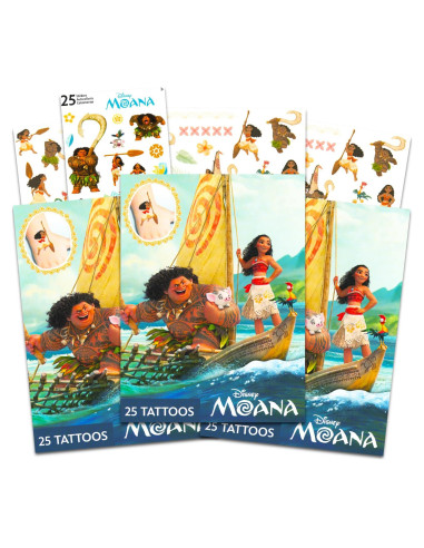 Tatuajes Temporales Moana 75 Piezas - Suministros Fiesta