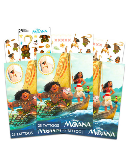 Tatuajes Temporales Moana 75 Piezas - Suministros Fiesta