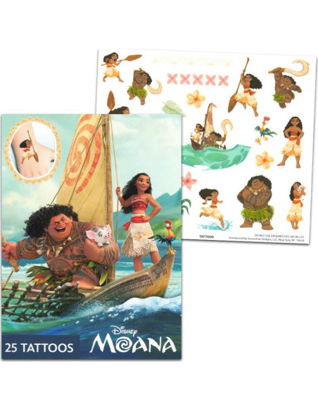 Tatuajes Temporales Moana 75 Piezas - Suministros Fiesta