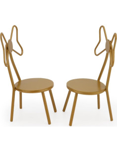 Juego de Sillas Miniatura Cutemini 2 Piezas Amarillo 1:12 2