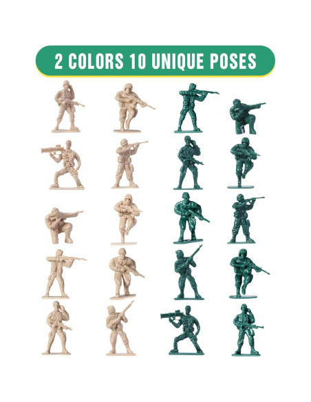 200 Soldados de Juguete del Ejército CHAXUNTEN - Figuras de Acción