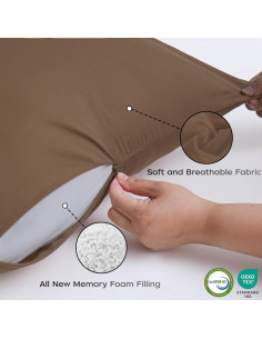 Almohada Corporal Viscoelástica DOWNSTORIA 50x137 cm Marrón 2