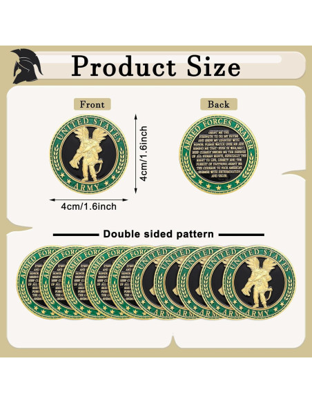 12 Monedas de Desafío del Ejército Landical - Regalo Coleccionable