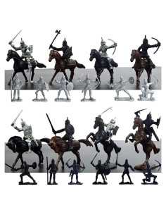 28 Piezas Soldados Caballeros Medievales Juguetes 5-7 cm