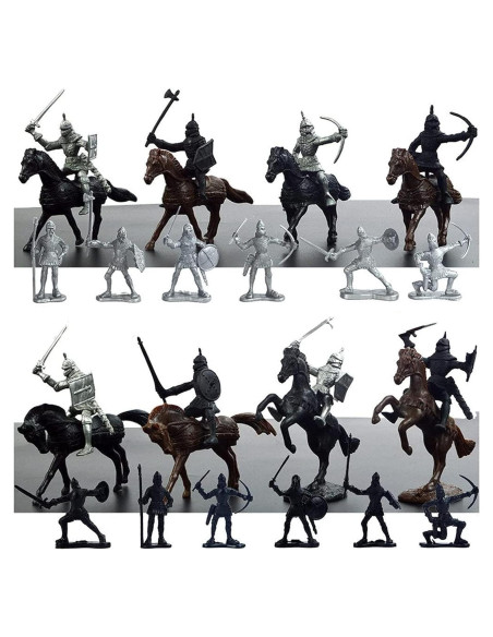 28 Piezas Soldados Caballeros Medievales Juguetes 5-7 cm