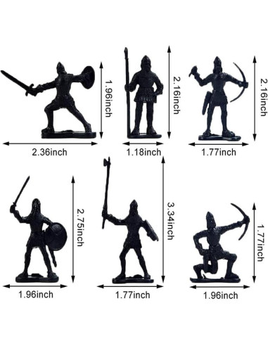 28 Piezas Soldados Caballeros Medievales Juguetes 5-7 cm