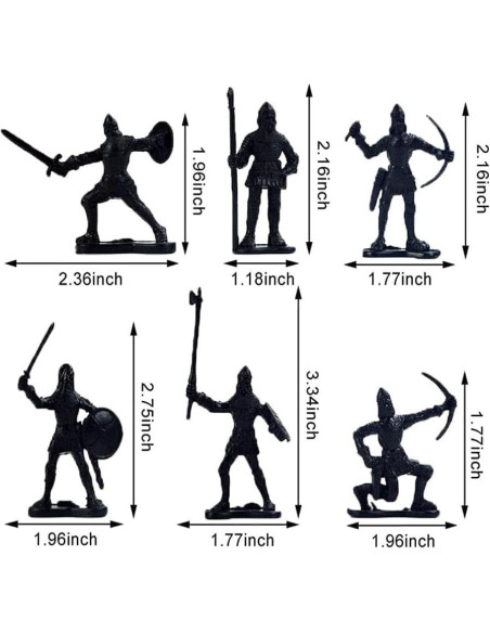 28 Piezas Soldados Caballeros Medievales Juguetes 5-7 cm
