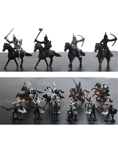 28 Piezas Soldados Caballeros Medievales Juguetes 5-7 cm