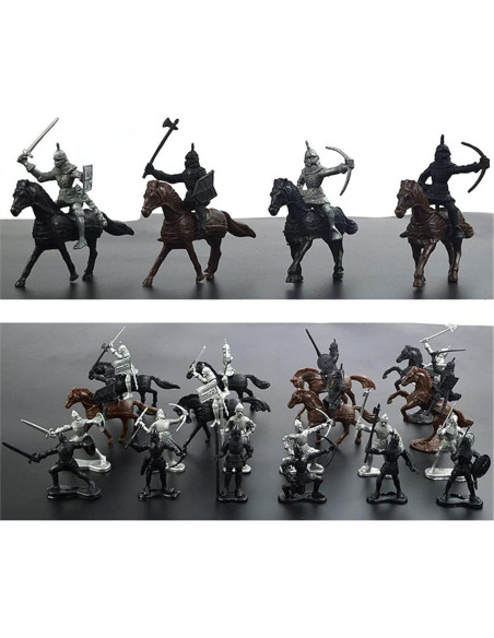 28 Piezas Soldados Caballeros Medievales Juguetes 5-7 cm