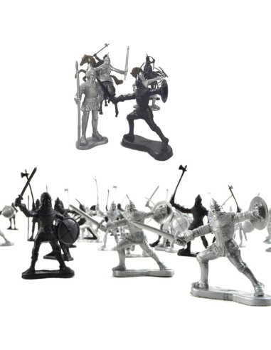 28 Piezas Soldados Caballeros Medievales Juguetes 5-7 cm