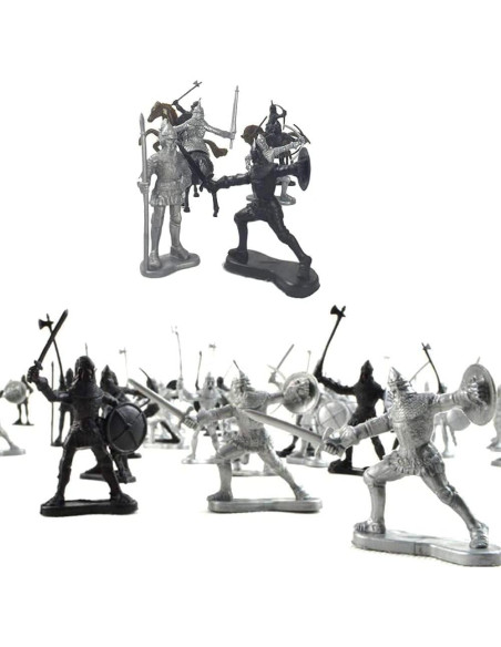 28 Piezas Soldados Caballeros Medievales Juguetes 5-7 cm