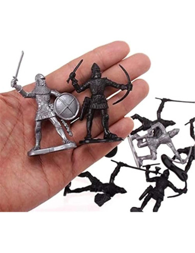 28 Piezas Soldados Caballeros Medievales Juguetes 5-7 cm