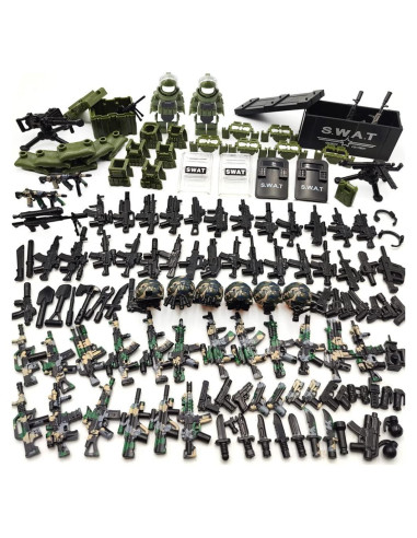 Paquete de Accesorios Militares HXY para Minifiguras - Juguete de Bloques de Construcción