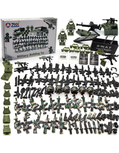 Paquete de Accesorios Militares HXY para Minifiguras - Juguete de Bloques de Construcción