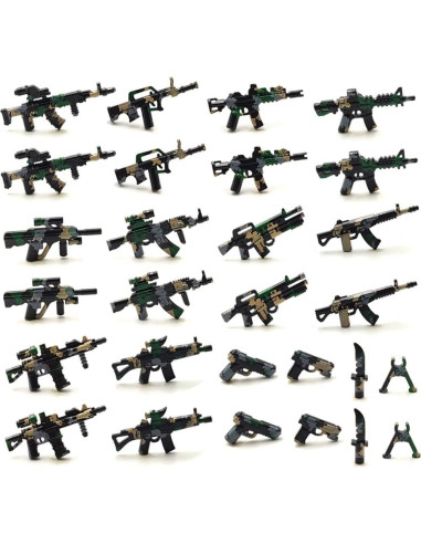 Paquete de Accesorios Militares HXY para Minifiguras - Juguete de Bloques de Construcción