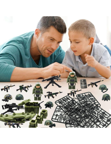 Paquete de Accesorios Militares HXY para Minifiguras - Juguete de Bloques de Construcción