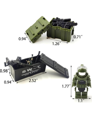 Paquete de Accesorios Militares HXY para Minifiguras - Juguete de Bloques de Construcción
