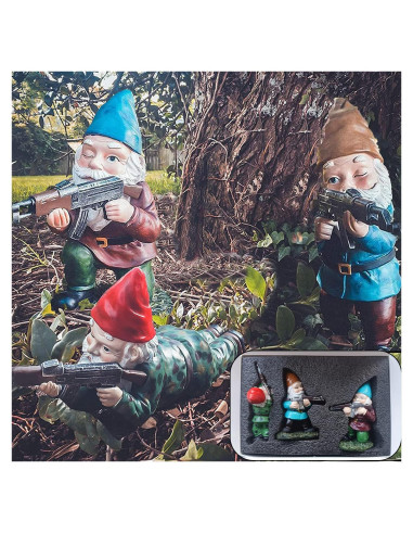 Gnomos de Jardín Militares GAZETSZ 11.43 cm Decoración