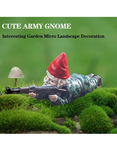 Gnomos de Jardín Militares GAZETSZ 11.43 cm Decoración