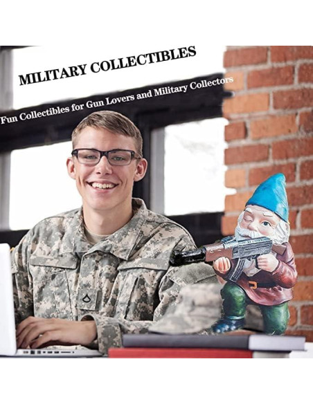 Gnomos de Jardín Militares GAZETSZ 11.43 cm Decoración