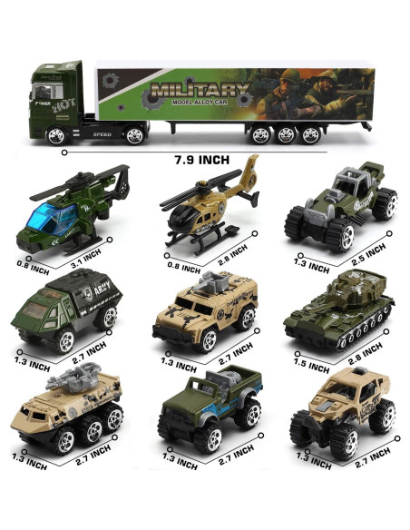 Camión Militar con Soldados y Vehículos Byonebye 26 Pcs