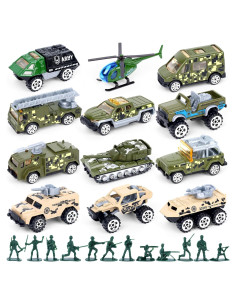 Juguetes de Vehículos Militares 3 Nutrias 62 Piezas