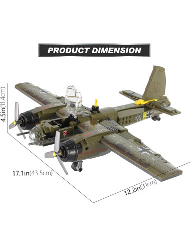 Kit de Construcción Feleph JU-88 559 Piezas Militar