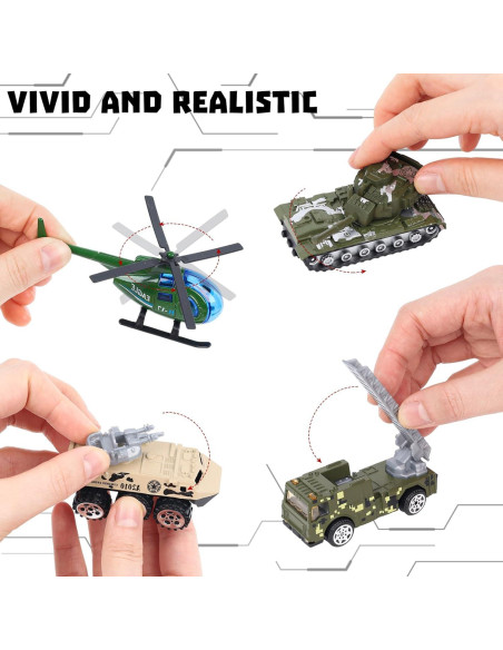 Juguetes de Vehículos Militares 3 Nutrias 62 Piezas