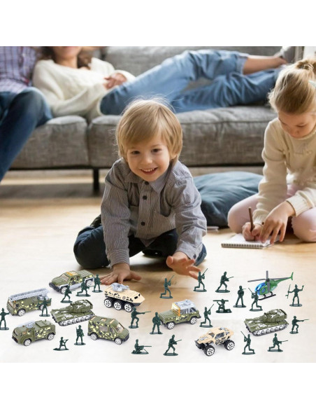 Juguetes de Vehículos Militares 3 Nutrias 62 Piezas