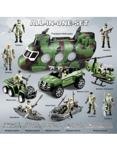 Conjunto 56-en-1 Juguetes de Soldados JASSKKBO para Niños