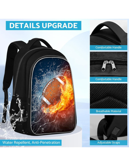 Mochila Escolar TILYTADLY Fútbol Americano 43 cm 20 Litros