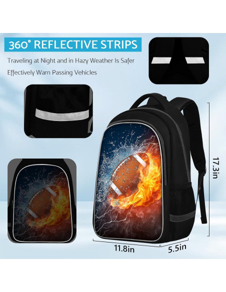 Mochila Escolar TILYTADLY Fútbol Americano 43 cm 20 Litros