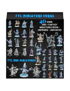 Juego de Miniaturas 40 Piezas TYL para DND y RPGs 32 mm